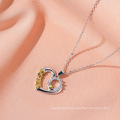 Creative love SISTER micro-inlaid zircon clavicle chain personalized pendant necklace